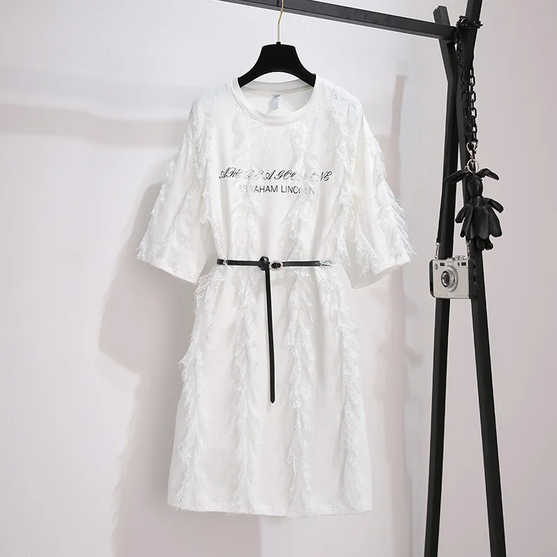 Платье-футболка с оборками женское маленькое черное летнее платье новый стиль