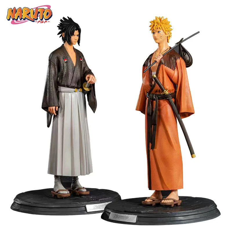 

30cm Naruto Shippuden Figure Anime Uzumaki Naruto Uchiha Sasuke Japanese Kimono PVC Model Collectible GK Doll Kids Toys Gift