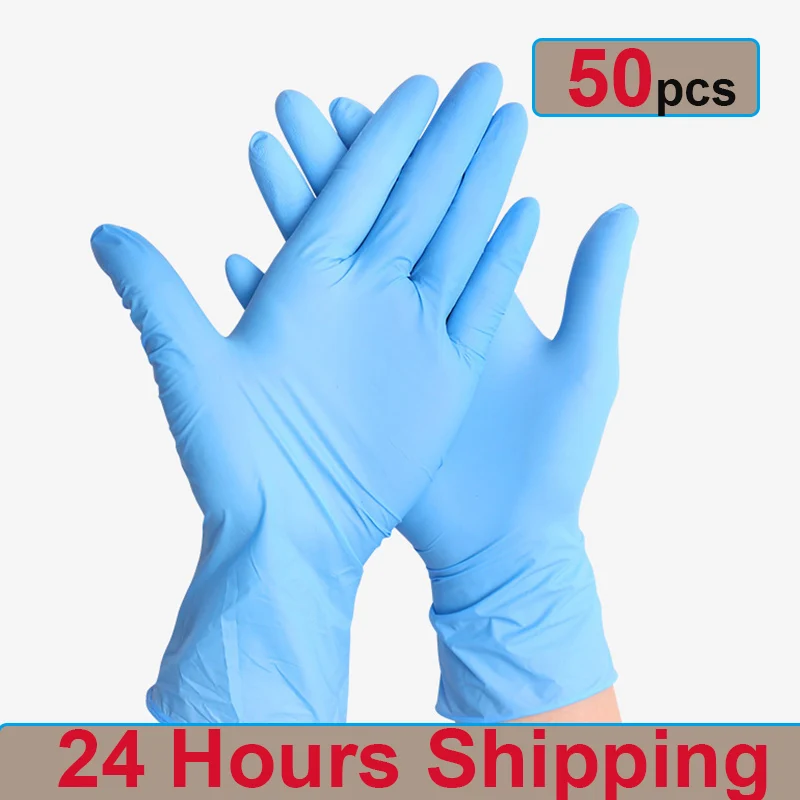 

50pcs Universal Nitrile Vinyl Disposable Gloves Tattoo Mechanic Food Latex Cleaning rekawiczki nitrylowe guantes nitrilo