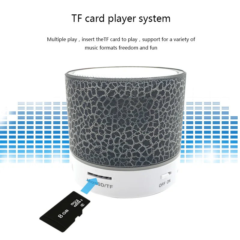 Портативные беспроводные маленькие светодиодные Bluetooth колонки музыкальная мини