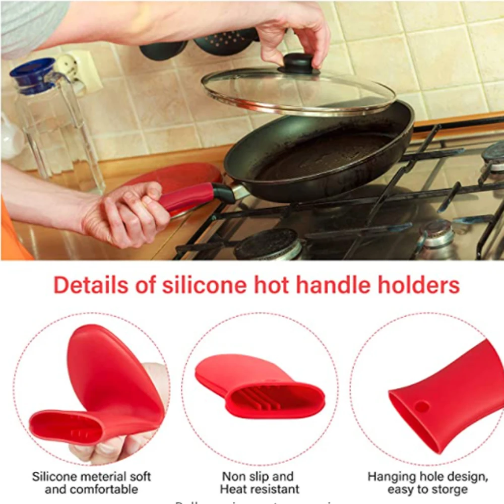 Силиконовые горячая ручка держатель чугунные ручки крышки 6 шт. помочь прихватка