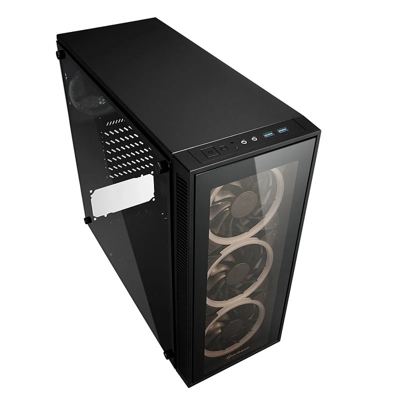 Корпус игровой для компьютера Sharkoon TG4 ATX Midi Tower 4x 120mm fan led RGB 2x USB 3.0 Audio без БП сталь
