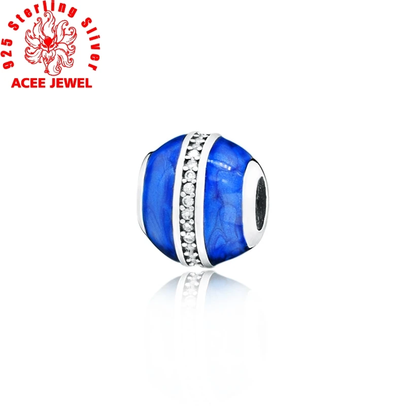

2019 autumn New 925 Sterling Silver Beads Midnight Blue Orbit Charms Pendant fit Original pandora Bracelets Women DIY Jewelry
