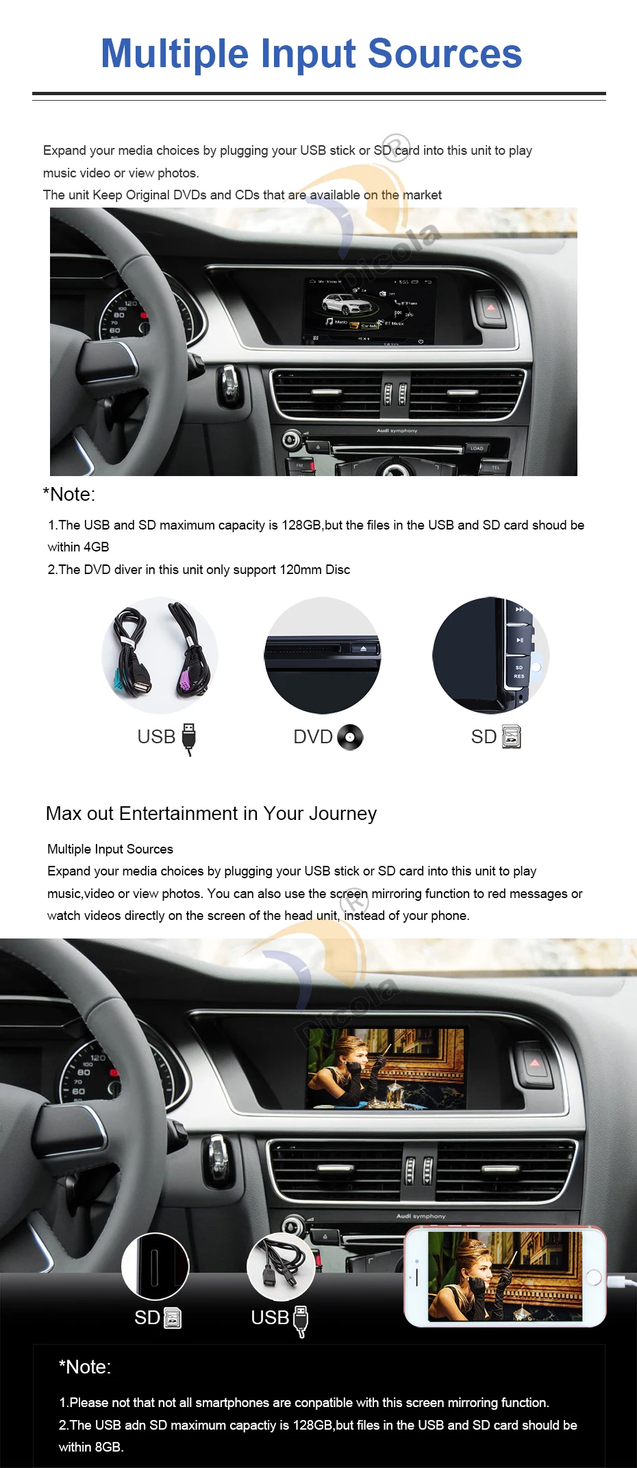 PX6 4+ 32G Android 9 Автомобильный мультимедийный плеер для AUDI A4(2008- B8) Q5(2010-) Bluetooth " gps навигация Wifi 4G DAB DVR OBD