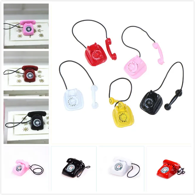 1/12 кукольный домик Миниатюрный металлический телефон ролевые игры Поп мини