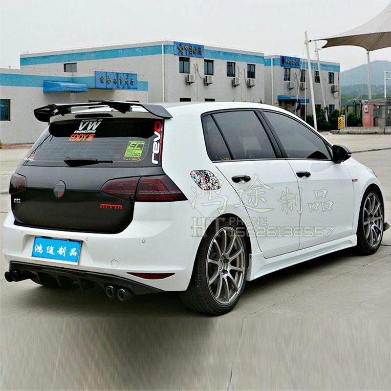 Для Volkswag Гольф 7 MK7 Revozport Стиль 2014-2017 углеродного волокна задний спойлер на крыло