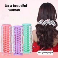 diy 3pcsset random colors women hair care multifunction plastic professional spring clip hair roller hair styling tool