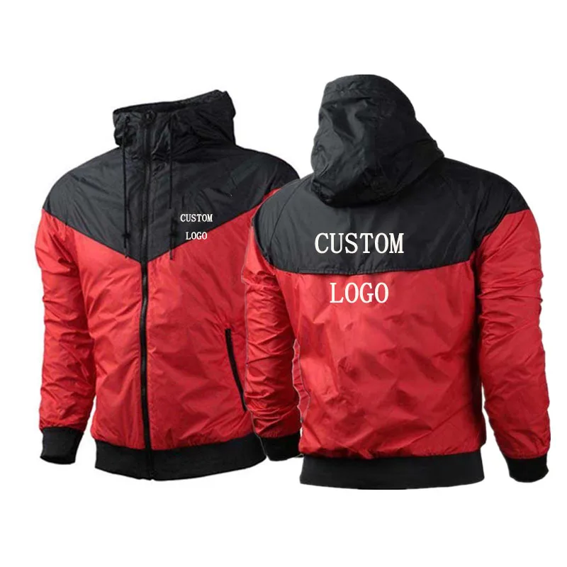 Мужская непромокаемая куртка с капюшоном модная ветровка на молнии повседневная