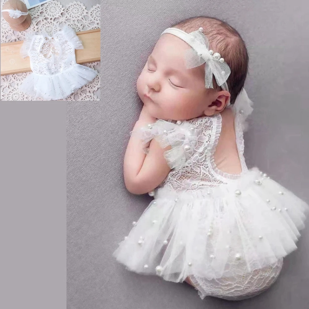 

0-1M Baby Girl Lace Romper Bodysuits Newborn Photography Prop Kids Clothing For Photo Shoot Studio Infant Summer Outfit Birthday