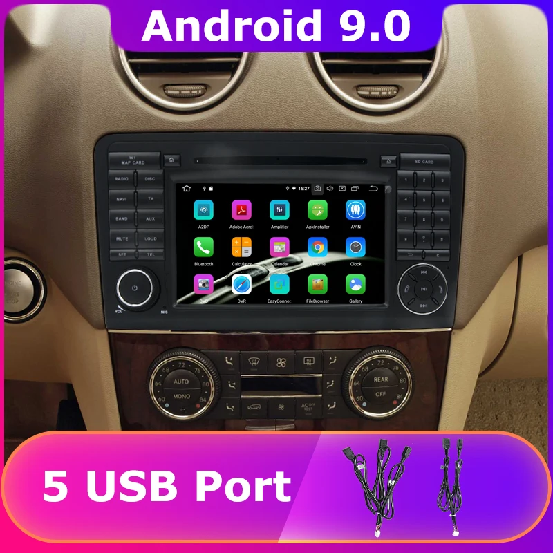 5 USB порт Octa Core Android 9 0 автомобильный DVD для Mercedes Benz ML300 ML320 ML350 ML430 ML450 ML500 ML550 ML55 ML63 AMG
