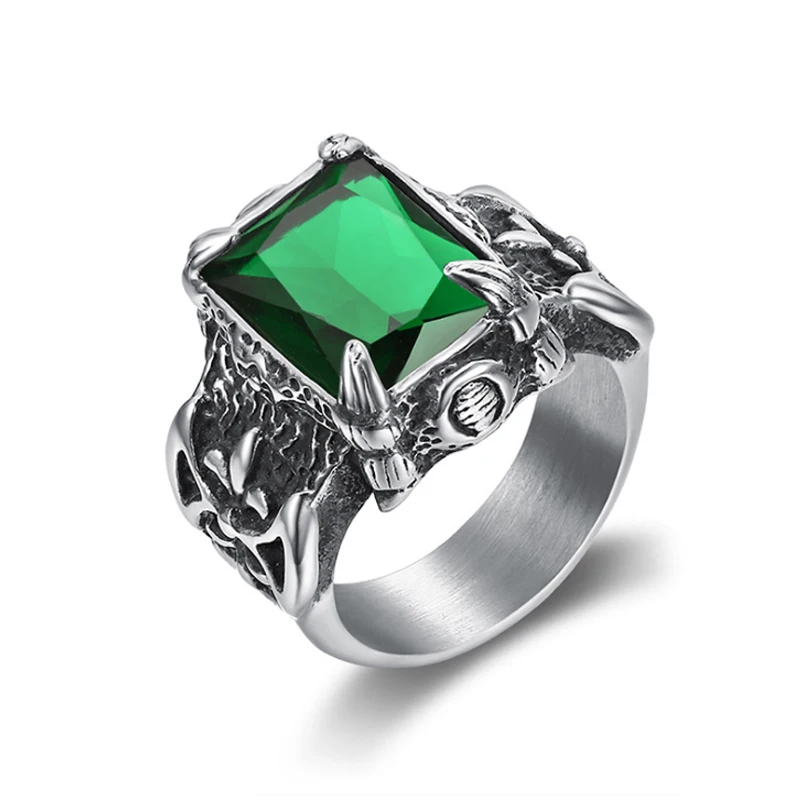 Классический Коготь Дракона синий/черный/зеленый/красный циркон кольцо с