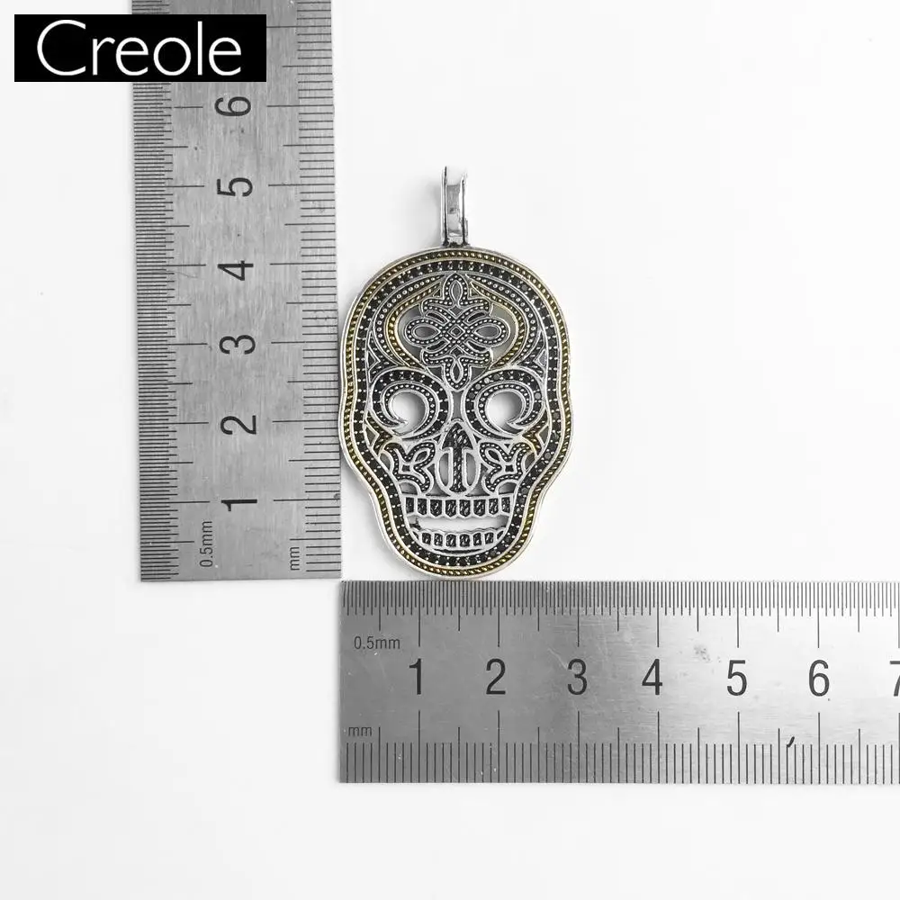Кулон в форме черепа маска Золото Цвет 925 стерлингового серебра для мужчин стиле