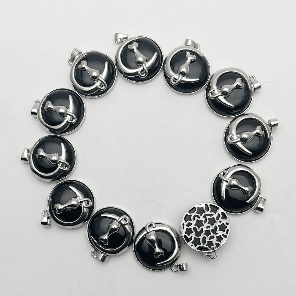 

12 шт., подвеска для ювелирных изделий, из натурального черного агата