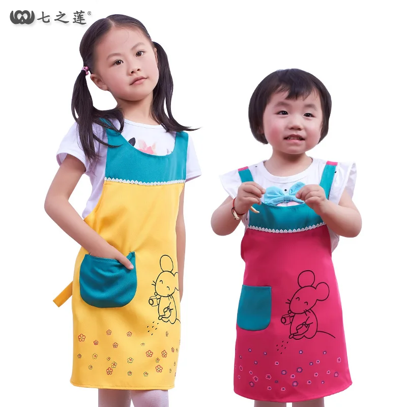 

Cartoon apron Baby kid apron 88027 cute Korean apron custom Children's drawing apron