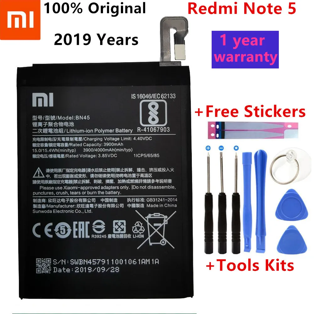 Xiao mi BN45 аккумулятор для телефона Xiao mi Red mi Note 5 Note5 Оригинальные аккумуляторы для мобильных телефонов бесплатные инструменты