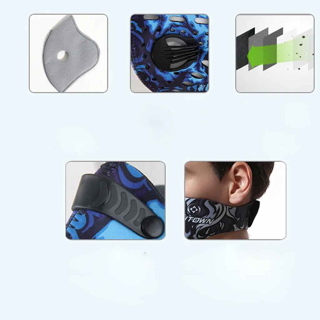 Мужская/Женская пыль из активированного угля-Защитная велосипедная маска для