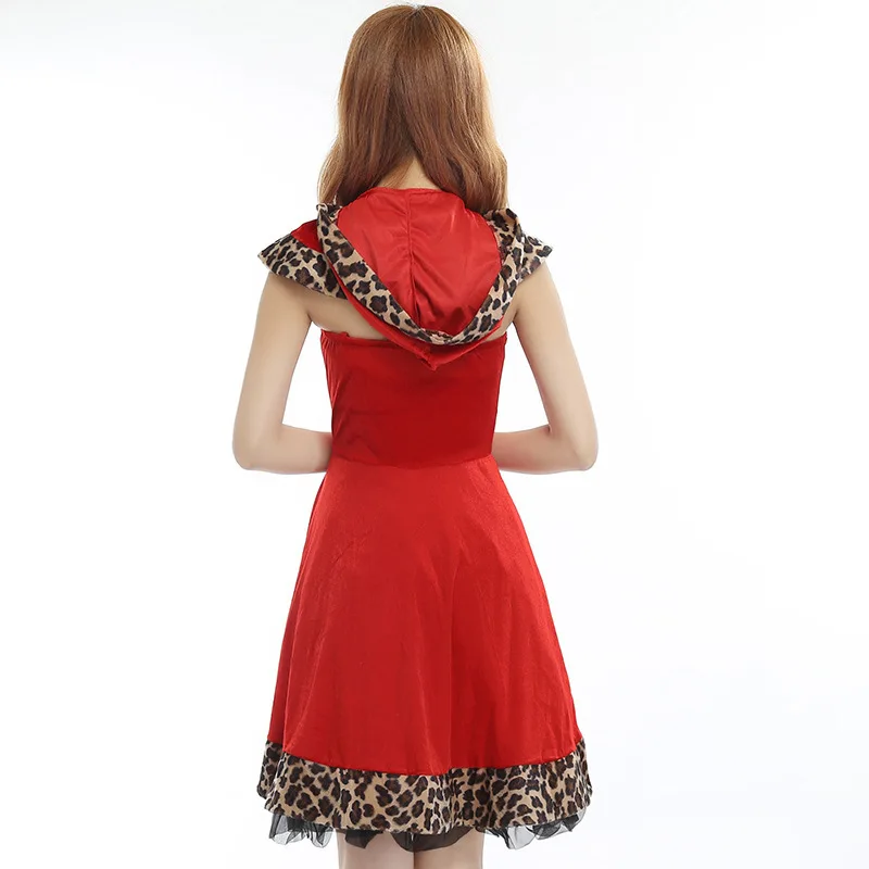 2019 Рождественский костюм леопардовая шаль с закругленными краями красный