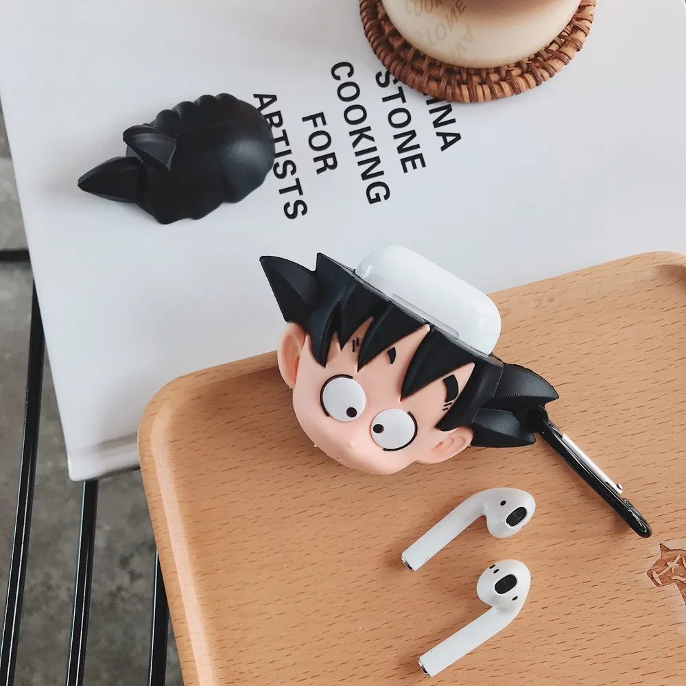 Аниме Dragon Ball Son Goku чехол для наушников Мягкий силиконовый чехол для AirPods 1 2 Bluetooth гарнитура зарядная коробка крутые чехлы с крюком