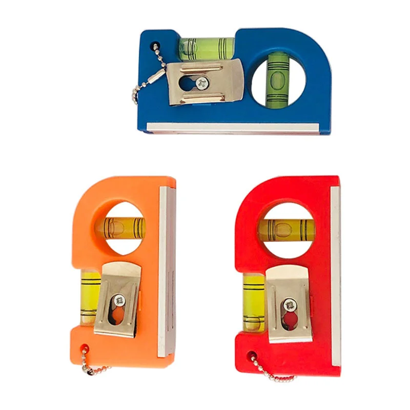 2 в 1 мини-пузырьковый уровень с магнитным карманом из АБС-пластика брелок для