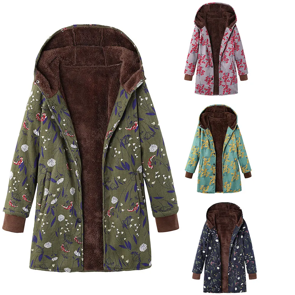 Женское бархатное пальто с капюшоном Wipalo теплая Толстая парка из хлопка