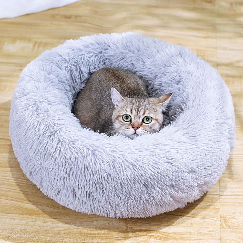 Круглые плюшевые мягкие коврики для собак домик домашних животных маленьких