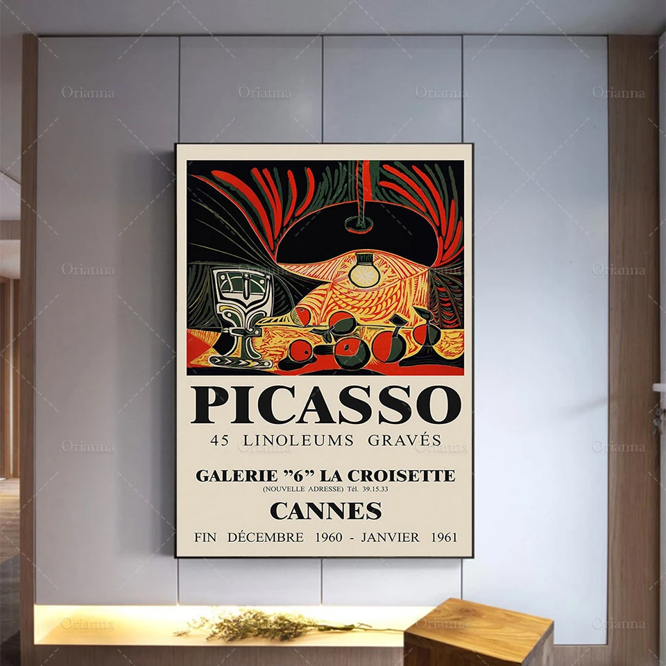 

Vintage PICASSO Art Exhibition Poster - Abstract Art Canvas,Cubism | Art Print Reproduction GicléE Print|Wall Art |Home Decor