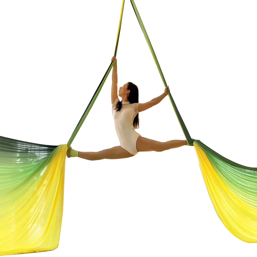 

FITNESS Ombre Colorful 9 Yards /8.2 Meters Aerial Silks Fabric Low Stretch Nylon High Strength Fly Silk Yoga fly trapeze indoor