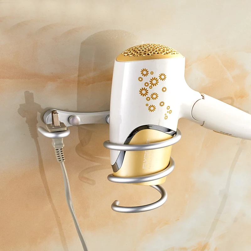 Бесплатная Пробивка фен настенная полка для ванной комнаты сушилка волос