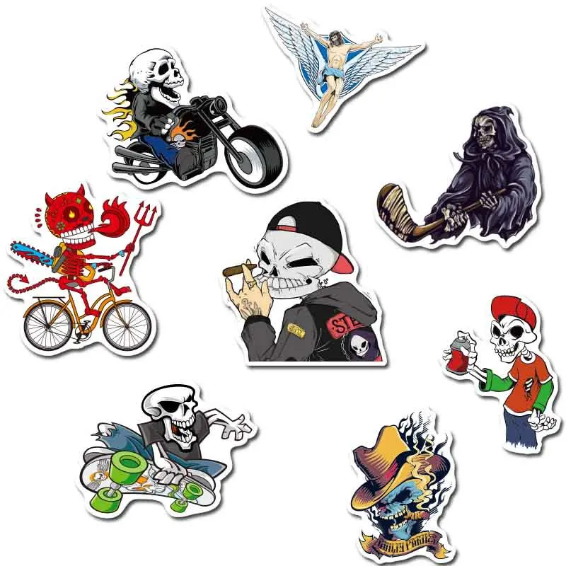 103050pcs skull terror stickers skateboard motorcycle guitar pvc laptop bike waterproof graffiti cool sticker decal kid toys free global shipping