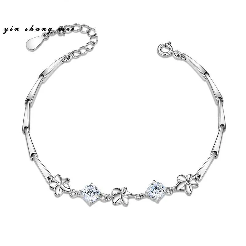 Посеребренные ювелирные изделия клевер браслет модные Франгипани