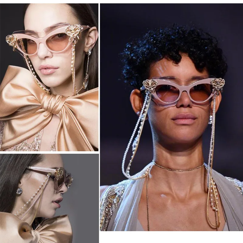 

Fashion Vintage Multilayer Pearl Sunglasses Glasses Chains Mask Rope Chain Beautifull Necklace For Women Multi-purpose Lanyard