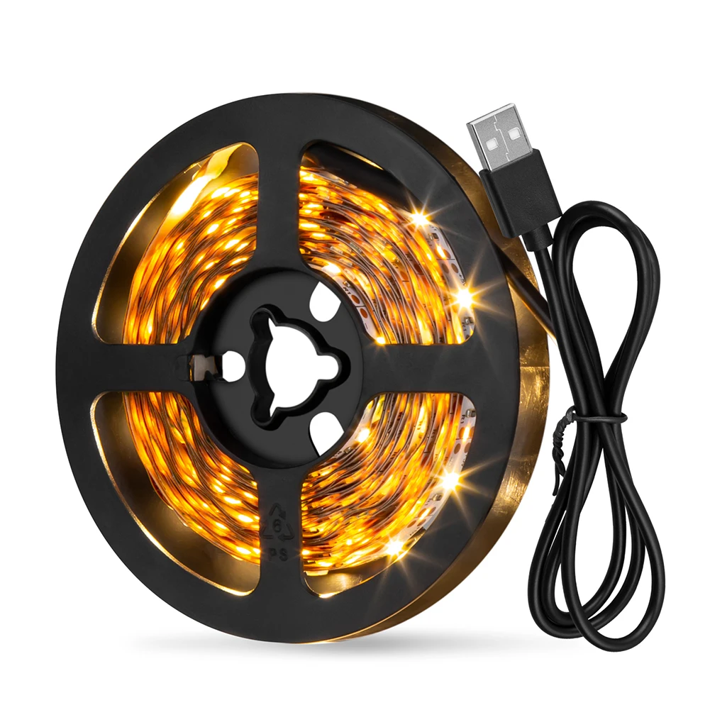 

0.5m/1m/2m USB LED Strip Light DC5V Flexible Lamp TV Background Lighting Decor Indoor Decorative Tape Warm Light/ White Light