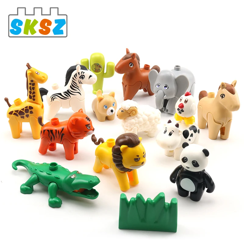 

Kawaii Animals Diy Big Size Zoo Farm Building Blocks Education Children Gifts Panda Giraffe Zebra Elephant Creativity Kids Toys