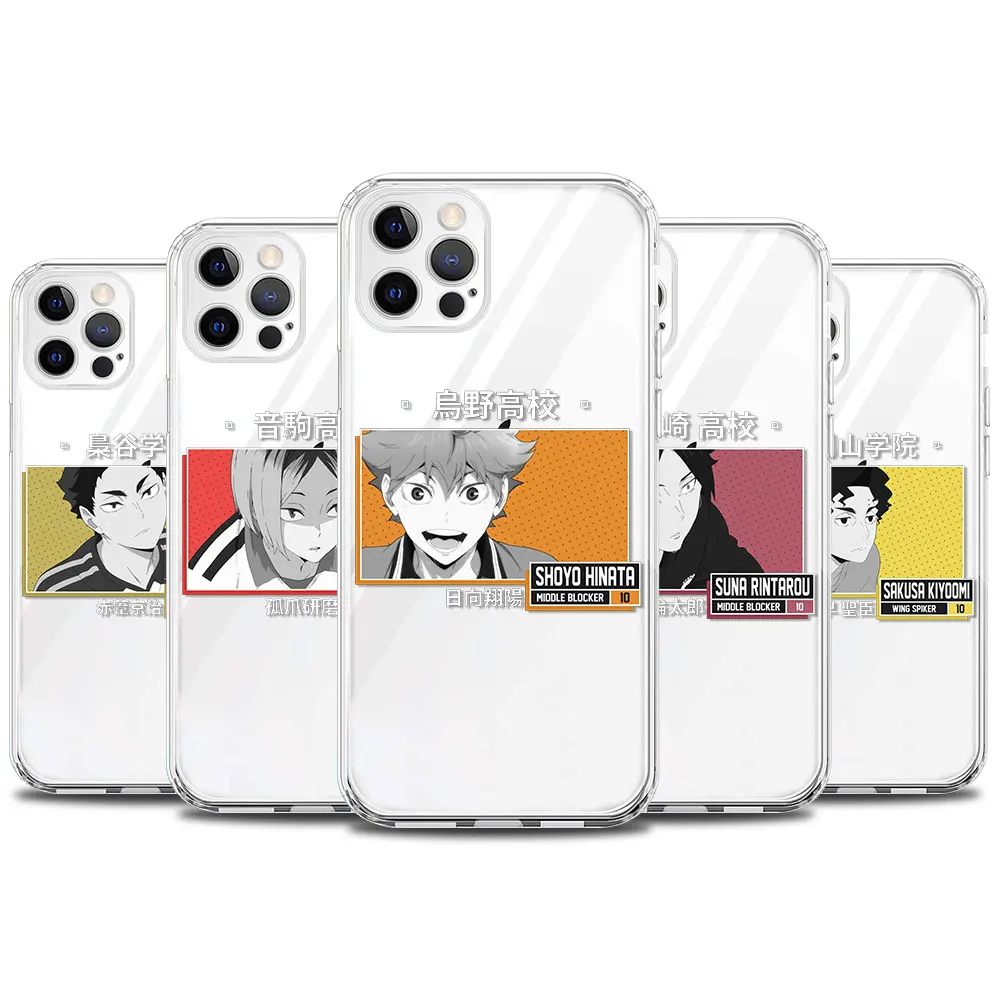 

Clear TPU Phone Case For Apple iPhone 11 12 Pro 7 8 Plus X XS Max XR SE 2020 6 6S+ 12Mini Back Cover Haikyuu Volleball Anime Bag