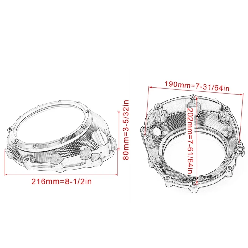 

Clear Clutch Cover & Spring Retainer R For-S1000R 2015-2019 HP4 212-18