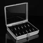Коробка для часов, алюминиевая, прямоугольная, с замшевой подкладкой, 12 ячеек