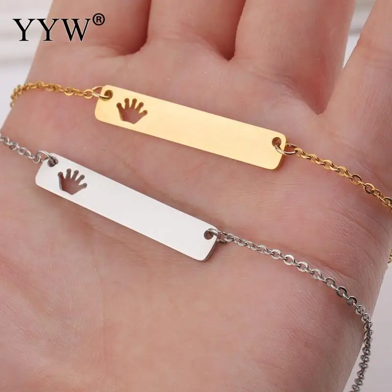 

New Personalized Blank Bar Pendant Necklace 2 Colors Stainless Steel Plate Necklace Jewelry 10Strands/Lot