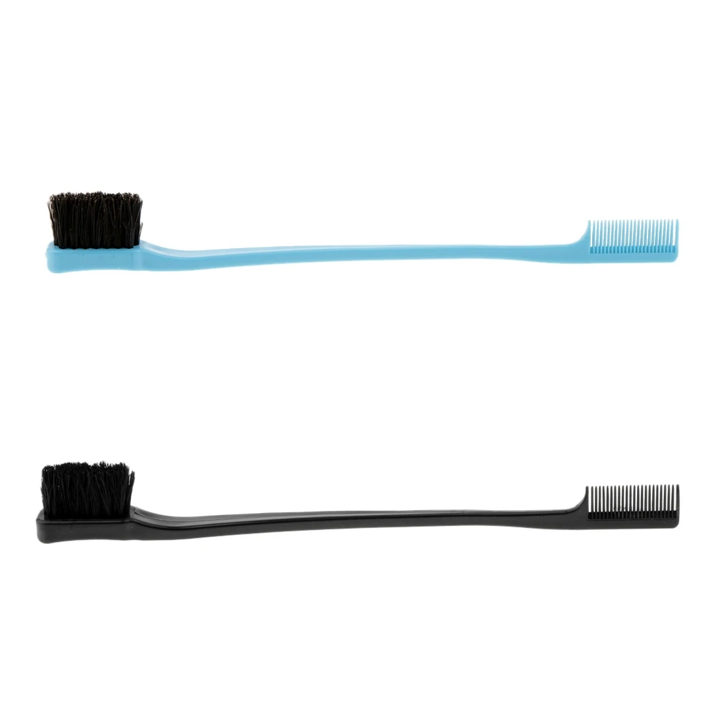 2x Двухсторонняя щетка с краями Расческа для управления дорожная расческа черный