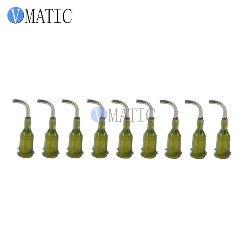 

Free Shipping 100Pcs 14G Olive 0.5'' 1/2 Inch Tube 90 Degree Bent Glue Dispensing Needle Tips