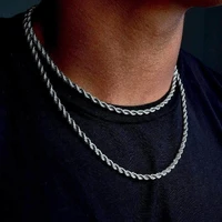 vnox 2 5mm rope chain necklaces for men women twisted sigapore links choker basic casual punk rock stainless steel male collar