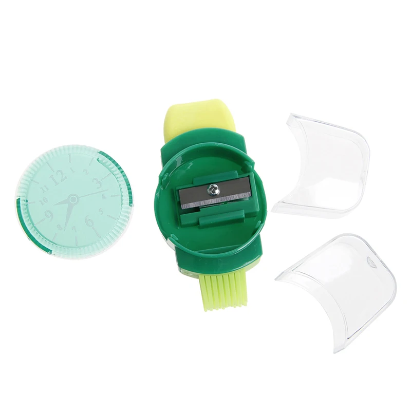 

T5EE 1Pc Creative Grinder Cartoon Watches Sliced Pencil Sharpener With Erasers Brush