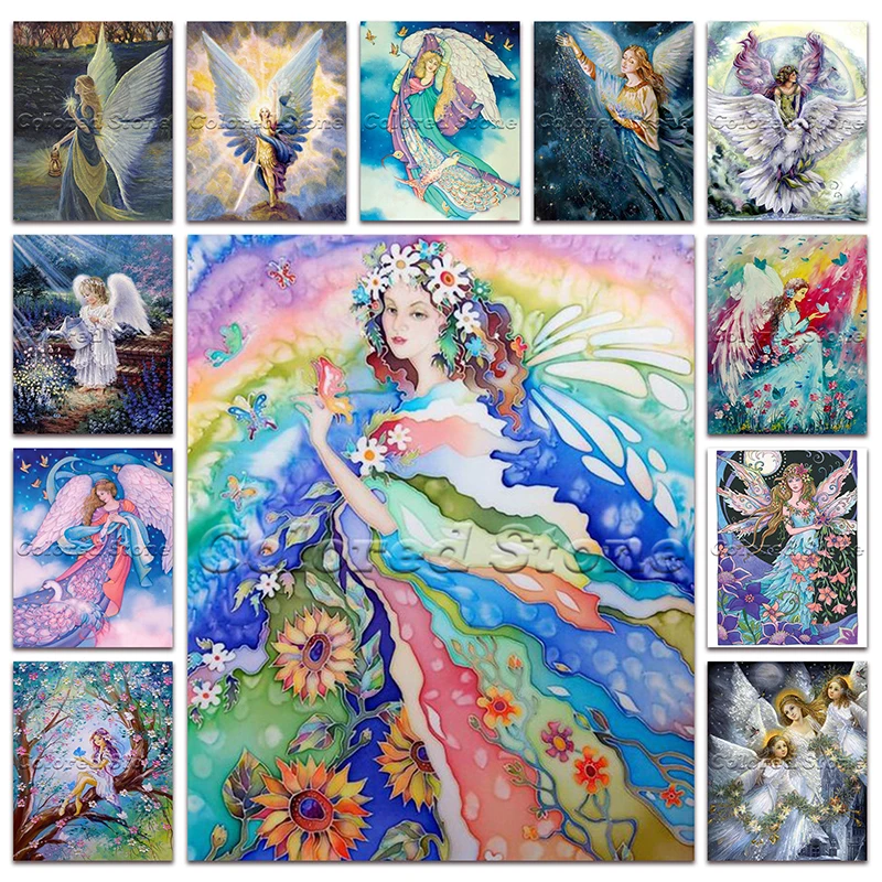 Полностью квадратная Алмазная вышивка крестиком красивая красота леди ангел