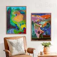 david hockney paintings and prints nordic abstract color graffiti landscape art poster home decoration living room canvas print