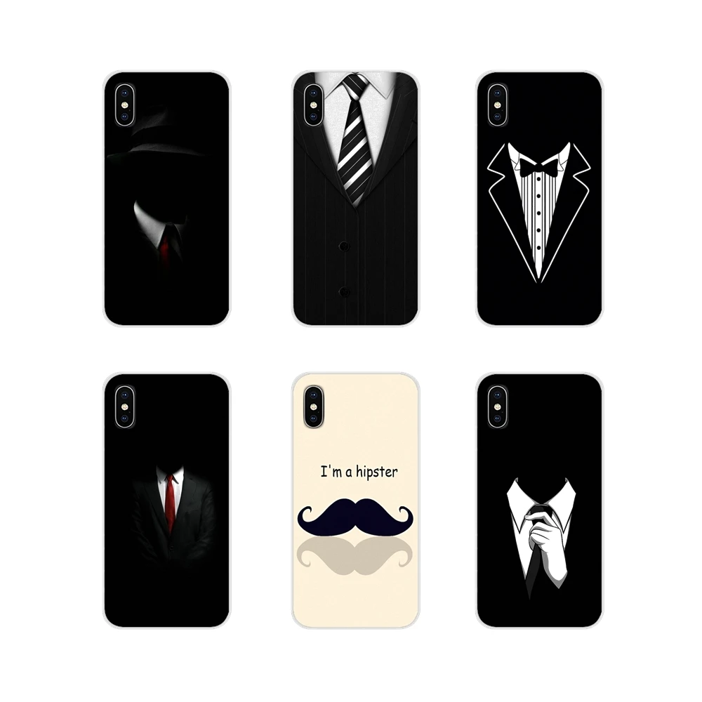 Мужской костюм рубашка галстук линии прозрачный ТПУ кожаный чехол для Huawei G7 G8 P8 P9