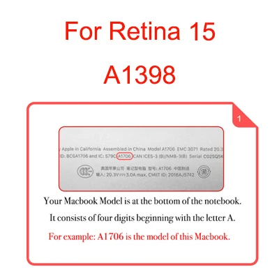 Retina15 A1398 GOOYIYO-2 шт./лот, пленка для экрана Macbook, высокая четкость, защита от царапин, мягкая ПЭТ пленка для Macbook Air Pro retina 11 13 15 - Цвет: Retina15 A1398