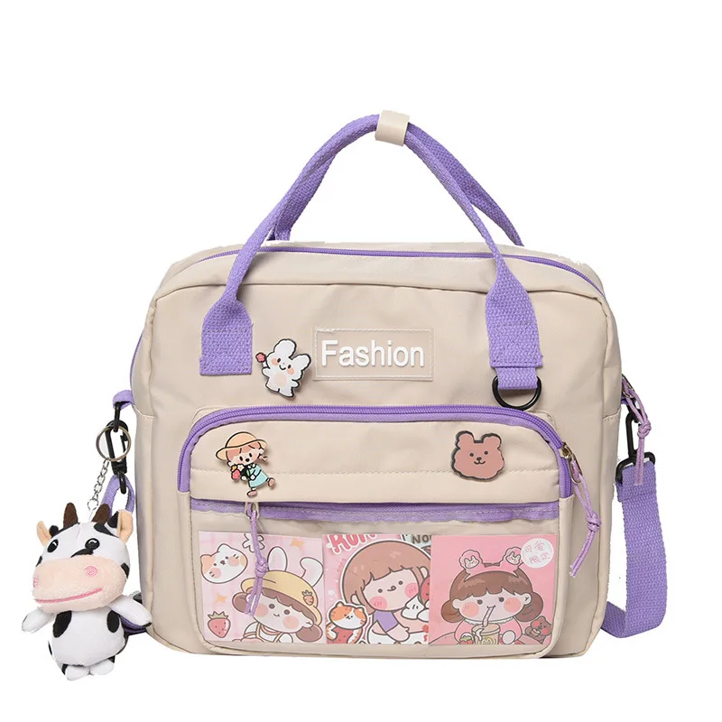 Японский Элегантный дизайн, Многофункциональный нейлоновый Школьный рюкзак, милый мультяшный мягкий рюкзак для девочек, сумка в стиле аним...