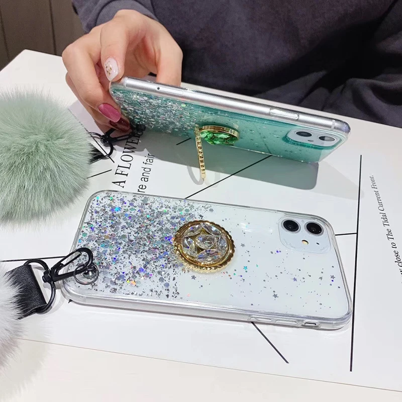 DIY 3D Алмазный Держатель подставка блестящий шарик для волос Мягкий чехол