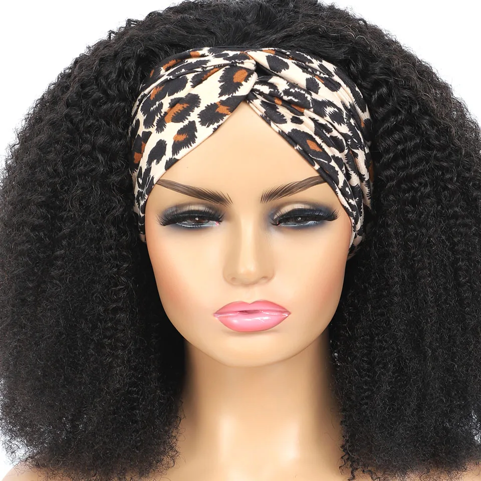 

Headband Wig Human Hair Afro Kinky Curly Brazilian Glueless,No Gel Headband Human Hair Wig For Black Women Remy 150% Vrvogue