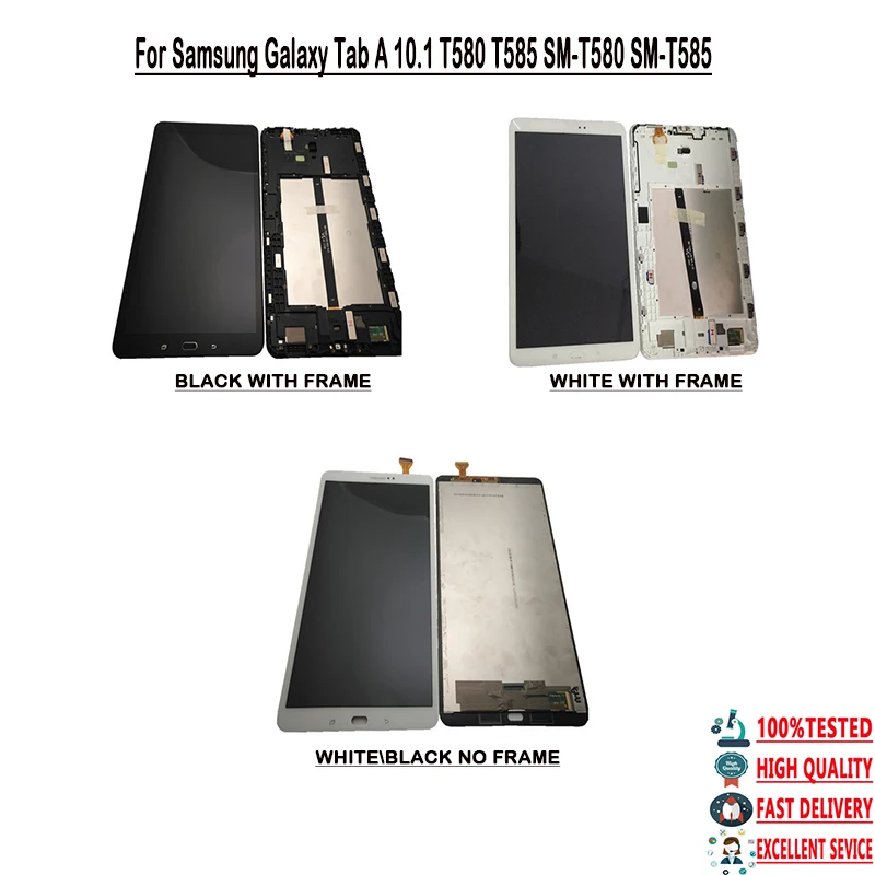ЖК дисплей с дигитайзером сенсорного экрана 10 1 дюйма для Samsung Galaxy Tab A T580 T585