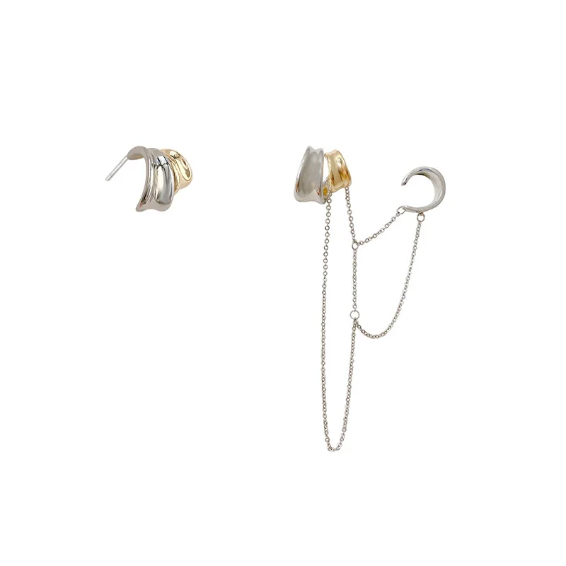 

New Asymmetric Exaggerated Earbone Clip Personalized Design 2021 Vintage Promotion Earrings for Girls Luxurious Bridal Wedding